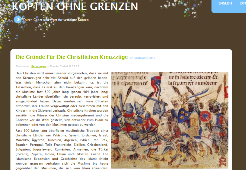 Die Gründe für die christlichen Kreuzzüge | kopten ohne grenzen